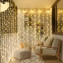 Cortina de Led Decoração com Controle Natal 300 Led 3x3 mts