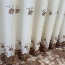 Cortina De Linho Bordado Guipir Com Forro Microfibra 3,00x2,20