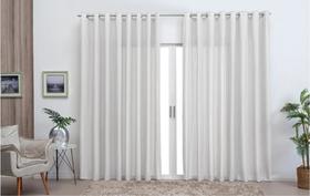 Cortina de Linho Chic Voil Flame Tecido Gaze Alto Padrão Forro Único 2,80x1,70 Para Sala e Quarto