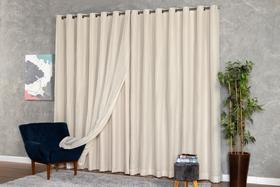 Cortina de Linho com Blackout 4x2,60 Sala Quarto Luxo