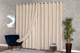Cortina de Linho com Blackout 4x2,60 Sala Quarto Luxo