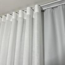 Cortina De Linho com Forro Blackout 80% Para Trilho Suiço Duplo 8,00x2,80