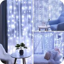 Cortina de Luzes LED Cascata 300 Leds com Controle Remoto Efeitos para Decoração de Natal, Eventos e Casamentos