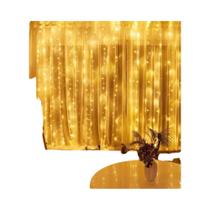 Cortina De Luzes LED De Natal 6/3M Com 8 Modos E Controle Remoto Para Decoração De Festas, Jardins,