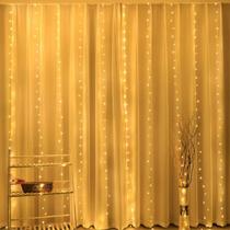 Cortina De Luzes LED USB 6x3M Com 8 Modos E Controle Remoto Para Decoração De Natal, Ano Novo,