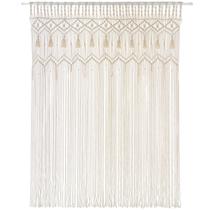 Cortina de macramê Mkono Large Boho Woven Wall Pendurada em Marfim