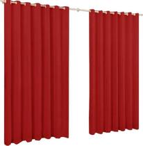 Cortina de Microfibra 2,00x1,70 Vermelho Ilhós Cromado