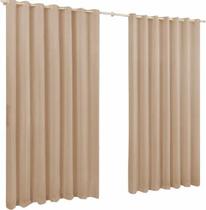 Cortina de Microfibra 3,00x2,50 Bege Ilhós Cromado Quadrado. Cortina de Microfibra 3,00x2,50 Bege Ilhós Cromado Quadrado.