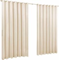 Cortina De Microfibra 3,00X2,50 Palha Ilhós Cromado Cortina De Microfibra 3,00X2,50 Palha Ilhós Cromado