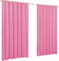 Cortina de Microfibra 3,00x2,50 Rosa Ilhós Cromado Quadrado. Cortina de Microfibra 3,00x2,50 Rosa Ilhós Cromado Quadrado.