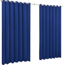 Cortina de Microfibra 4,00x2,80 Azul Ilhós Cromado Quadrado. Cortina de Microfibra 4,00x2,80 Azul Ilhós Cromado Quadrado.