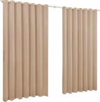 Cortina De Microfibra 4,00X2,80 Bege Ilhós Cromado Quadrado Cortina De Microfibra 4,00X2,80 Bege Ilhós Cromado Quadrado