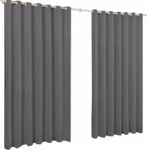 Cortina De Microfibra 5,00X2,80 Cinza Ilhós Cromado Quadrado Cortina De Microfibra 5,00X2,80 Cinza Ilhós Cromado Quadrado