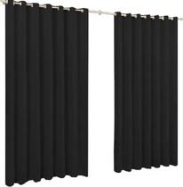 Cortina De Microfibra 5,00X2,80 Preto Ilhós Cromado Quadrado Cortina De Microfibra 5,00X2,80 Preto Ilhós Cromado Quadrado