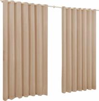 Cortina De Microfibra 6,00X2,50 Bege Ilhós Cromado Quadrado. Cortina De Microfibra 6,00X2,50 Bege Ilhós Cromado Quadrado.