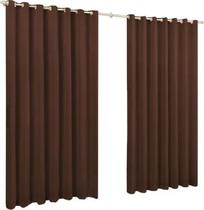 Cortina de Microfibra 6,00x2,80 Marrom Ilhós Cromado Quadrado. Cortina de Microfibra 6,00x2,80 Marrom Ilhós Cromado Quadrado.