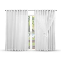 Cortina de Microfibra com voil 2,80x1,70 para quarto sala Decoração de Casa e Apartamento Cortina de Microfibra com voil 2,80x1,70 para quarto sala Decoração de Casa e Apartamento