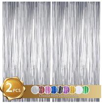 Cortina de ouropel BEISHIDA Silver para decoração de festa 1x2m