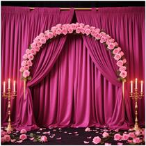 Cortina de pano de fundo e cortinas SoarDream Hot Pink Poliéster 5x3m Cortina de pano de fundo e cortinas SoarDream Hot Pink Poliéster 5x3m