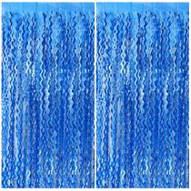 Cortina de Papel Metalizado Ondulado Azul BOMSI 100x200 cm Pacote com 2 Cortina de Papel Metalizado Ondulado Azul BOMSI 100x200 cm Pacote com 2