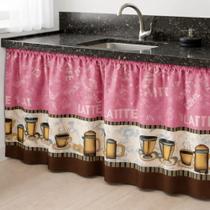 Cortina de Pia Cozinha Estampada Tecido Oxford -1,40x0,80 Decoração Cozinha
