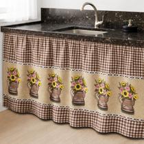 Cortina de Pia Cozinha Estampada Tecido Oxford -1,40x0,80 Decoração Cozinha Cortina de Pia Cozinha Estampada Tecido Oxford -1,40x0,80 Decoração Cozinha