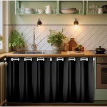 Cortina de Pia Cozinha PVC Impermeável Decorativa Fácil Limpeza Proteção Oculta Armário 1,40 m x 0,