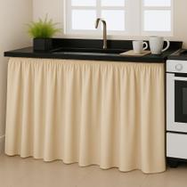 Cortina de Pia Elegante para Cozinha Balcão Tanque 2.80 Metros por 90 cm de Altura