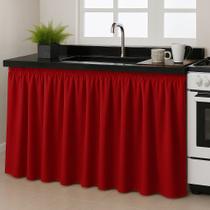 Cortina de Pia Elegante para Cozinha Balcão Tanque 2.80 Metros por 90 cm de Altura