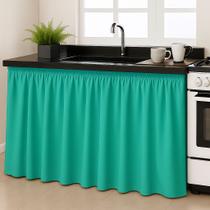 Cortina de Pia Elegante para Cozinha Balcão Tanque 2,80 Metros por 80 cm de Altura
