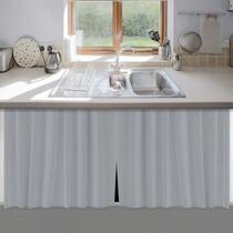Cortina de Pia em Pvc 138x80cm Varias Cores Facil Limpeza - Vida Pratika - Cor:Cinza Cortina de Pia em Pvc 138x80cm Varias Cores Facil Limpeza - Vida Pratika - Cor:Cinza