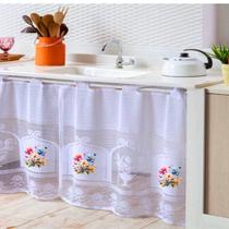 Cortina De Pia Em Renda Estampada 1,60 M X 0,80 M