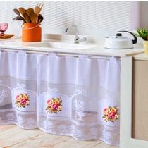 Cortina De Pia Em Renda Estampada 1,60 M X 0,80 M