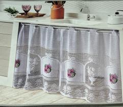 Cortina de Pia Rendam Transfer 0,80m A x 1,60m L- Renda Cortina de Pia Rendam Transfer 0,80m A x 1,60m L- Renda