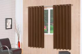 Cortina de Porta Balcão Blackout e Voil 2,20 x 2,20 Marrom Admirare