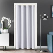 Cortina de porta ChrisDowa Blackout Branco acinzentado 132x203cm 1 painel Cortina de porta ChrisDowa Blackout Branco acinzentado 132x203cm 1 painel