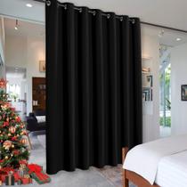 Cortina de privacidade RYB HOME para porta de vidro deslizante 254x244cm preta