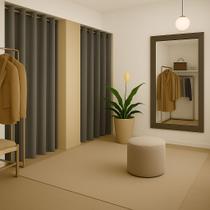 Cortina de Provador 1,40 x 2,00 em Supreme BLACKOUT / BLECAUT com Ilhós Cromado 100% Privacidade
