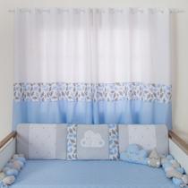 Cortina de Quarto para Bebê e Infantil Nuvem Azul