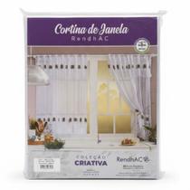 Cortina de Renda Com Bandô Janela Copa Rendhac 1,20m X 2,10m