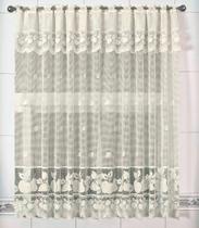 Cortina de Renda - Copa e Co - Maçã - Bege - 2,20m x 1,20m - P/ Varão - Cortilester - CASAS VALENCIA