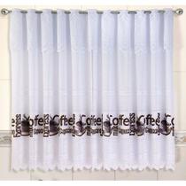 Cortina de Renda - Copa e Cozinha - Bartolini - Coffee - 2,20m x 1,20m - P/ Varão - Cortilester Cortina de Renda - Copa e Cozinha - Bartolini - Coffee - 2,20m x 1,20m - P/ Varão - Cortilester