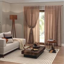 Cortina De Renda E Forro Para Sala Quarto Pantalla 300x180cm facil lavar sofisticado cor marfim