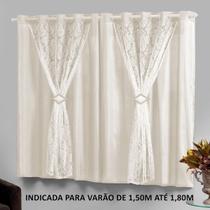 Cortina de Renda e Microfibra 2,20mx1,30m Palha Marrocos Cortina de Renda e Microfibra 2,20mx1,30m Palha Marrocos