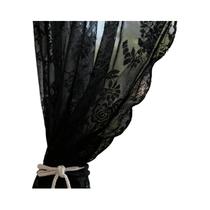 Cortina De Renda Floral Branca Transparente Com Bolso Para Varão, Filtragem De Luz Para Tratamento