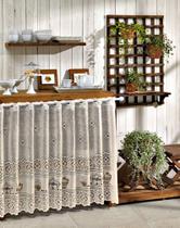 Cortina De Renda Marfim 2mx80cm Café Desert P/ Pia Ou Janela Cortina De Renda Marfim 2mx80cm Café Desert P/ Pia Ou Janela