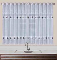 Cortina De Renda Para Cozinha 2,20X1,20 Botticelli Estampada