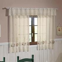 Cortina De Renda Para Cozinha Valencia 2m X 1,20m Interlar Com Bando De 20cm