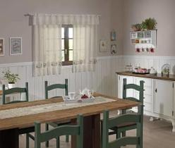 Cortina De Renda Para Cozinha Valencia 2m X 1,20m - Interlar Com Bando De 20cm