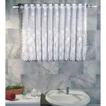 Cortina de Renda Para Janela Vitrô De Banheiro Branca Cortina de Renda Para Janela Vitrô De Banheiro Branca